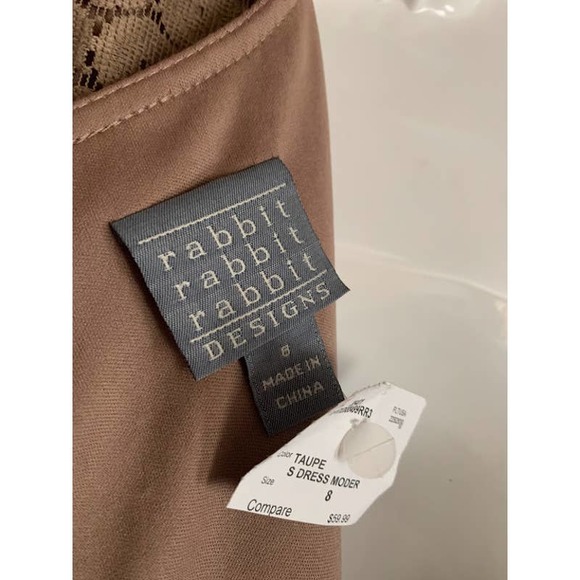 new taupe Rabbit Rabbit Rabbit dress size 8 layered short sleeve - Picture 7 of 9